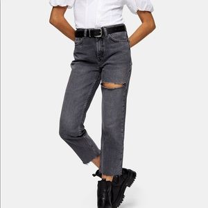 Topshop Straight Leg Crop Denim